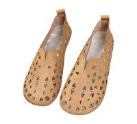 Botas de verano para mujer, elegantes botines huecos, cómodos, transpirables, esqueleto, botas de verano, botas cortas planas con cremallera, informales, punta redonda, botas retro, Z01 marrón., 38 EU