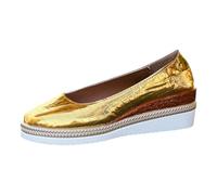 Botas de verano para mujer, elegantes zapatos de tacón plano, con puntera redonda y ligeras, zapatillas informales con un brillo sutil, dorado, 39 EU