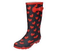 Botas De Wellington Con Estampado De Corazón Spot On Para Damas