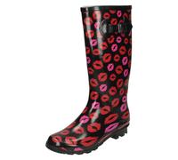 Botas De Wellington Con Impresión De Labios Spot On Para Mujeres