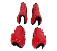Botas Deportivas de Caballos, Saltos de Caballos Suaves Antideslizos Botas Tendón Ajustables Ajustes 4 Piezas PU Shell Tendón Guardia para Saltos (1 establecer rojo XL)