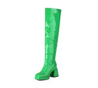 Botas Elásticas de Tacón Moda para Mujer por encima de la Rodilla Botas Largas de Moda para Mujer Grandes con Tacón Grueso Bota Tozzi, Verde, 40 EU