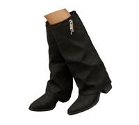 Botas Elegantes de tacón con caña Fruncida, Estilo Moderno hasta la Rodilla, Mujer, sofisticadas y versátiles para Vestir y Tiempo Libre en otoño e Invierno, con Vestidos