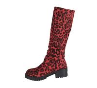 Botas genéricas plataforma media pantorrilla para mujer punta redonda botas altas para mujer talla grande 2025 nueva bota leopardo botas plisadas bota otoño invierno zapatos al aire libre botas botas