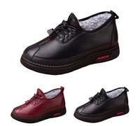 Botas genéricas plataforma media pantorrilla para mujer punta redonda, botas de nieve para mujer, botas de piel, forro polar cálido bota de color sólido bota antideslizante botas casual zapatos 35-41