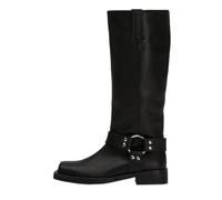 Botas góticas de ante para mujer, plataforma, tacón, tacón, tacón, remaches, flecos, Negro , 48 EU
