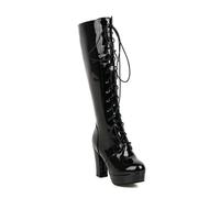 Botas Góticas Estilo Mujer Plataforma Tacón Bloque Estilo Y2K Botas Vintage