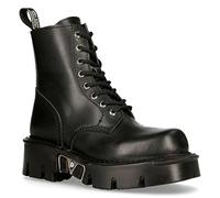 Botas Góticas Unisex Negras New Rock MILI-084N-S3 con 8 Agujeros Estilo Militar Gótico a la Moda 9