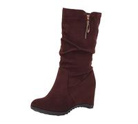 Botas holgadas de media pantorrilla para mujer, botas de cuña a media pantorrilla para mujer, botines antideslizantes, elegantes, con puntera de almendra, zapatos formales con cremallera lateral