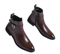 Botas Hombre Ofertas,Botas de Piel para Hombre Invierno Calentar Botas Planas Al Aire Libre Zapatos de Invierno Zapatillas Barefoot Botas de Trabajo para Exteriores Moda Chelsea Boots Hombre