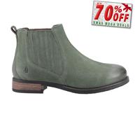 Botas Hush Puppies Edith Para Mujeres Slip On De Cuero Casual De Moda Verde