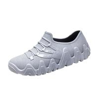 Botas impermeables para hombre, zapatos de lluvia bajos, zapatos de trabajo, bota corta, monocolor, botas de lluvia, botas de jardín, antideslizantes, para pesca, gris, 41 EU