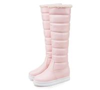 Botas invierno acolchadas altas rodilla mujer con forro polar, suela plataforma cuña impermeables cálidas, botas nieve para clima frío y uso diario