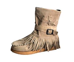 Botas Invierno Mujer - Botas De Ante Zapatos Comodos Mujer Botines Chelsea Botines SóLidos con Punta En Botas Cortas Al Tobillo Mujer Botas Gruesas para Mujer