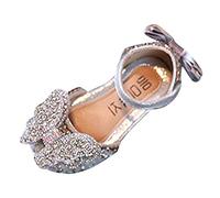 Botas Invierno Niño 39 - S Zapatos De Baile Vestido De Princesa Zapatos De Rendimiento Cinta De De Imitación Color Sólido (Silver 295 Little Child)