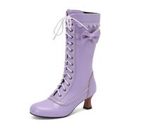 Botas largas de Color, cálidas, de Punta Redonda, para Mujer, con Suela Gruesa y Recta, Ideales para otoño e Invierno, Diario y Tiempo Libre en Clima frío_1