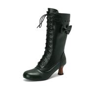 Botas largas de Color, cálidas, de Punta Redonda, para Mujer, con Suela Gruesa y Recta, Ideales para otoño e Invierno, Diario y Tiempo Libre en Clima frío_1