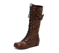Botas largas de Color, cálidas, de Punta Redonda, para Mujer, con Suela Gruesa y Recta, Ideales para otoño e Invierno, Diario y Tiempo Libre en Clima frío, Antideslizantes_2