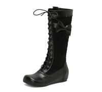 Botas largas de Color, cálidas, de Punta Redonda, para Mujer, con Suela Gruesa y Recta, Ideales para otoño e Invierno, Diario y Tiempo Libre en Clima frío, Antideslizantes_2