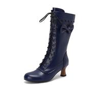 Botas largas de Color, cálidas, de Punta Redonda, para Mujer, con Suela Gruesa y Recta, Ideales para otoño e Invierno, Diario y Tiempo Libre en Clima frío, acogedoras_2