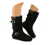 Botas largas de Color con Punta cálidas, Botas Redondas de otoño para Mujer, Botas Gruesas de Suela Recta para Mujer, Ideales para Diario y Tiempo Libre en Clima frío_1