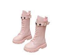Botas Largas De Moda Botas Altas hasta La Rodilla para Niñas Bota De Invierno para Niñas con Cremalleras Laterales Bota Vaqueras A Media Cómodas Informales con Cremallera (Red, 28.5 Little Child)