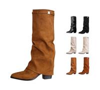 Botas largas Shark Boots Mujer Botas por encima de la rodilla Botines de ante Botines Invierno Cálidos Confort Modas Casual Botas hasta la rodilla Negro Marrón Tacones Altos Tacón Largo Rodilla Alta