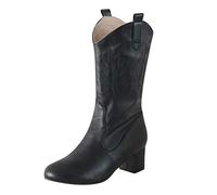 Botas Media Caña Mujer Ancho Especial Fiesta Calcetin Altas Equitacion Negras Cawoy Moto Botines Caballero Moteras Militares Biker Tacon