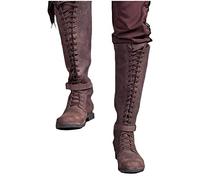 Botas medievales - Botas vintage para hombre y mujer - Zapatos hasta la rodilla con cordones