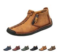 Botas medievales, Cuero Antideslizante Lateral Cremallera Botas Casual Verde Oliva, Botas Descalzas Renacentistas Zapatos Profesionales, Suela Suave Botas Negro, Azul, Verde Ejército, Aorange, 47 EU