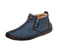 Botas medievales, Cuero Antideslizante Lateral Cremallera Botas Casual Verde Oliva, Botas Descalzas Renacentistas Zapatos Profesionales, Suela Suave Botas Negro, Azul, Verde Ejército, azul, 47 EU
