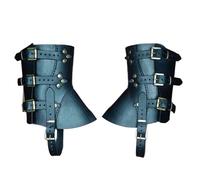 Botas Medievales Hombre,Funda Medieval para Botas 1 par de Polainas Medievales Cuero for Botas y Zapatos, Protectores piernas Impermeables, Accesorio Disfraz(Black a Pair)