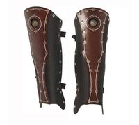 Botas Medievales Hombre,Funda Medieval Para Botas Accesorio Polainas de Cuero Armadura Medieval for Piernas Botas Cubrezapatos Media(Brown)