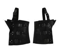 Botas Medievales Hombre,Funda Medieval para Botas Cubrezapatos Medievales for Botas, Accesorio de Disfraz, Protector piernas Cuero sintético, Armadura, grebas(Black One Pair)