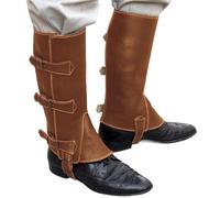 Botas Medievales Hombre,Funda Medieval para Botas Protector de piernas Cuero sintético Steampunk Medieval, Polaina for Botas Motocicleta, Cubierta for Zapatos(Brown Gaiters)
