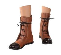 Botas medievales para mujer, disfraz de caballero, botas de vaquero, botas occidentales, disfraz de pirata, botas de goma, botas de Viking hasta la rodilla, botas de piel sintética, botas piratas