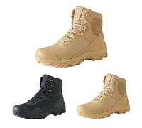 Botas militares para hombre, cómodas, botas de combate, impermeables, negras, tácticas, con cremallera lateral, botas de nieve forradas con piel, cálidas botas de invierno, caqui, 39 EU
