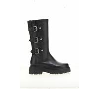Botas moteras de piel Mujer Talla 37. Color Negro
