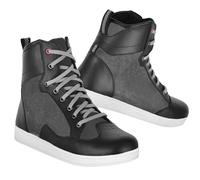 Botas Moto Hombre Microfibra Botas Motocross Impermeables Uso Urbano Refuerzo Cambio de Marchas, Protectoras Zapatillas Zapatillas Moto Suela Goma Antideslizante Homologado CE (Gris, 44)