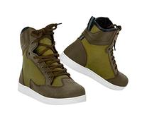 Botas Moto Hombre Microfibra Botas Motocross Impermeables Uso Urbano Refuerzo Cambio de Marchas, Protectoras Zapatillas Zapatillas Moto Suela Goma Antideslizante Homologado CE (Marrón, 44)