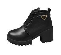 Botas Moto Mujer,Botas Militares Cómoda Casual Suela Antideslizante Botines Estilo Vaquero Botines Trekking Aire Libre Zapatos con Tacón Cuña Outdoor