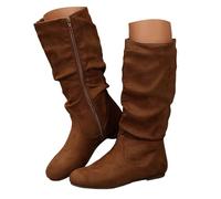 Botas Mujer Invierno - Altas de Gamuza Suave con Pliegues Estilizados,Confort Extremo y Aislamiento Térmico,Suela Antideslizante y Duradera,Ideal para Uso Diario,Commute,Paseos y Eventos Casuales