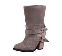 Botas Mujer Invierno, Botas Media Caña XXL Tacon Calcetin Caballero Botas Moteras Fiesta Equitacion Botas De Media Caña Militares Botines Biker Botas Negras Botas Media Caña Plataforma Cawoy Moto