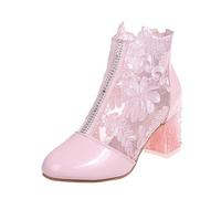 Botas Mujer Invierno Botin para de Cana Media Caña Ancha Biker Montar A Caballo Estampado Liso Diseno Elegante Punta Cuadrada Cierre Lateral Cremallera y exteriores