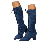 Botas Mujer Invierno de Tacón Medio con Cordones en Ante Sintético, Acogedor y Fashion, Ideal para Usos Diarios y Estilos Gótico Vintage Moderno, Diseño Detallado de Cordones Cruzados Ajustables