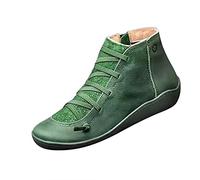 Botas Mujer Invierno Nieve Piel sintética Calentar Piel Forro Botines Retro Boots Zapatos con Cremallera y Hebilla Outdoor Antideslizante Ankle Boots Que Caminan Botas Mujer Invierno Rebajas 2024