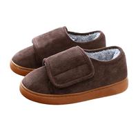 Botas Mujer Nieve Hombre Pantuflas Invierno Calientes Botin Pelo Zapatos De Algodón Fur Forro Cálido con Correa Ajustable Invierno Senderismo Antideslizante Men Brown 41