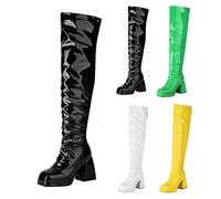 Botas Mujer Piel Botas Altas Vintage Fiesta Bota Pantorrilla Chelsea Moda Zapatos Tacones Comodos Boots Caña Ancha Originales Botin sin Cordones para Invierno Otoño Primavera