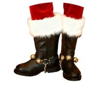 Botas Navideñas para Hombres con Forro Polar - Bota de Santa Claus Cálidas, Botas de Disfraz de Santa Claus de Pelo Blanco Largo, Ideales para Invierno y Fiestas de Navidad Cálidas