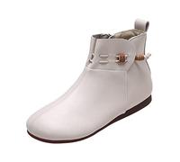 Botas negras altas de otoño de punta plana suave con cremallera cómoda de color sólido botas altas sobre la rodilla con punta abierta, beige, 40 EU